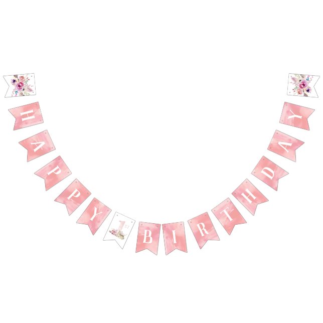 Bandeirinha Little Deer Happy Primeiro Aniversário (Todos)