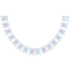 Bandeirinha Little Girls Llamacorn Festa de aniversário Unicor