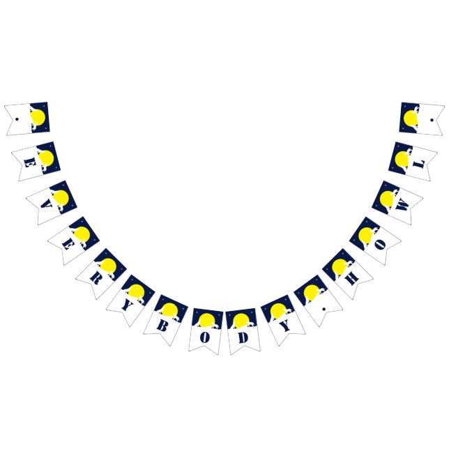 Bandeirinha Lobos em Lua, todos Howl! Bunting (Todos)