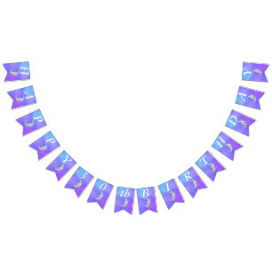 Bandeirinha Lua de Crescente Festiva Colorida, Roxo