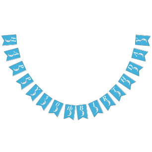 Bandeirinha Lua do Crescente Branco de Aniversário com Estrela