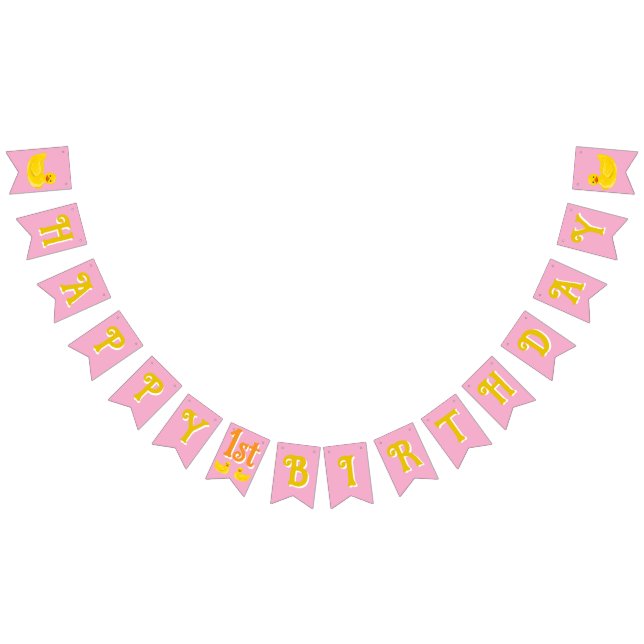 Bandeirinha Lucky One Happy First Birday (Todos)