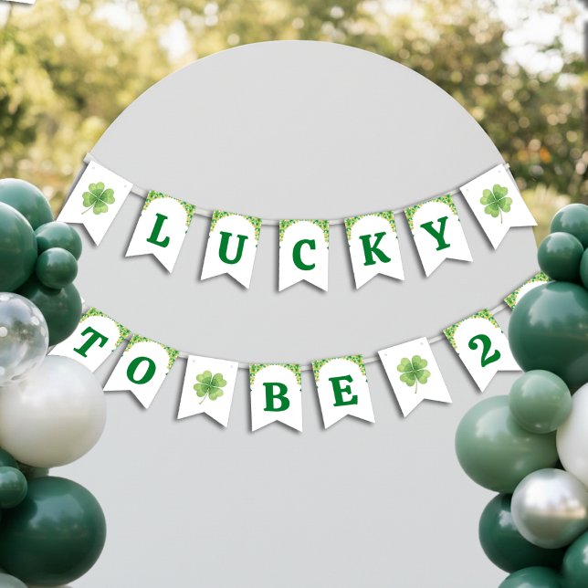 Bandeirinha Lucky to be St Patrick's Day Clover Kids Birthday (Criador carregado)
