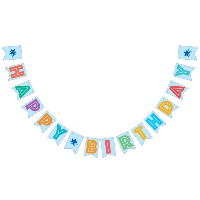 BANDEIRINHA LUZ AZUL MULTICOLORED HAPPY BIRTHDAY CERTIFICADO (Todos)