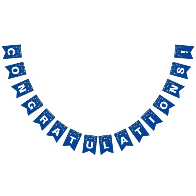 Bandeirinha Luzes de festa Parabéns em azul (Todos)