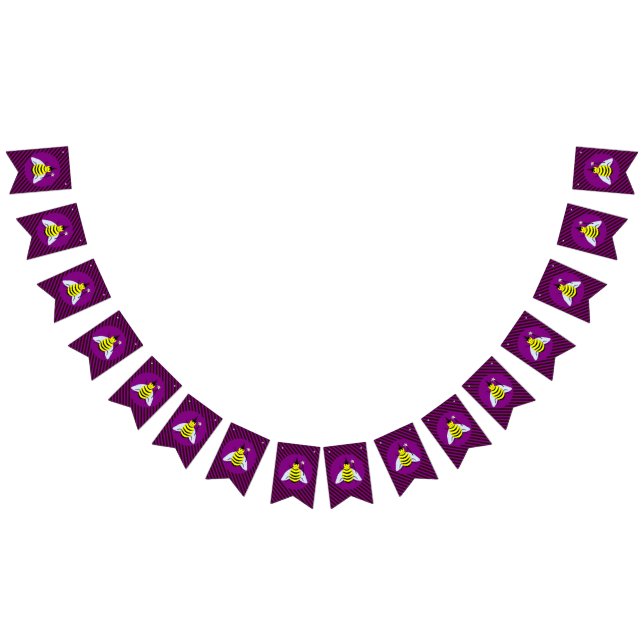 Bandeirinha Mágica de Abelhas do Halloween Roxo e Greve Negra (Todos)