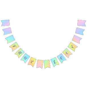 Bandeirinha Magnífico Pastel Rainbow Casado "Verdadeiro Amor"