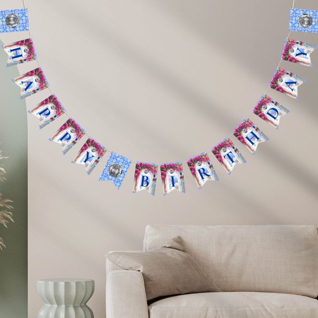 Bandeirinha Mamma Mia Island Disco Ball Happy Aniversário (Criador carregado)