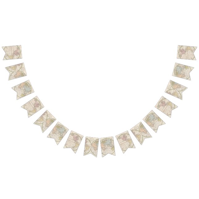 Bandeirinha Mapa Mundial Antigo de 1831 Tema de Viagem (Todos)