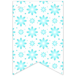Bandeirinha Margarida delicada branca e turquesa, padrão de po