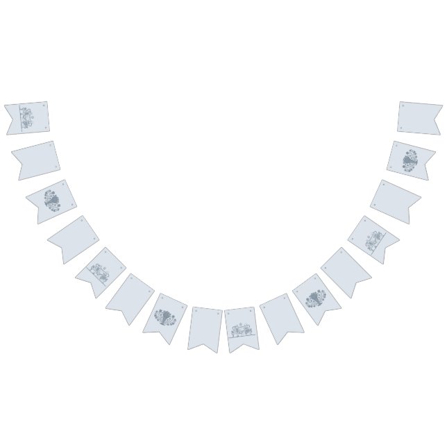 Bandeirinha Marie Antoinette Rococo Dusty Casamento Azul (Todos)