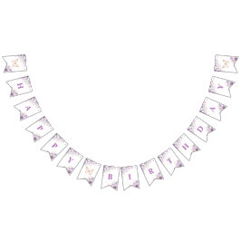 Bandeirinha Marinheiros roxos e flores silvestres Feliz aniver