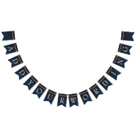 Bandeirinha Marinho Blue Ombre Lights Typografia Casamento