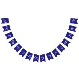 Bandeirinha Marinho e Letras de Script Branco Personalizadas