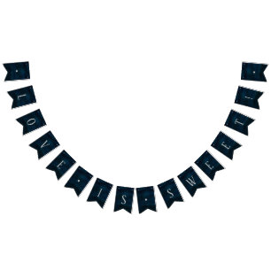 Bandeirinha Marinho Luster Dark Blue Love é um casamento doce