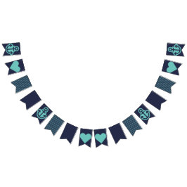 Bandeirinha Marinho náutico e cofragem de lacete