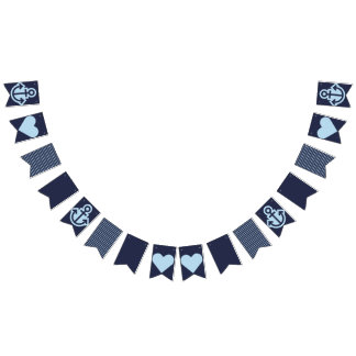 Bandeirinha Marinho náutico e rebordo branco