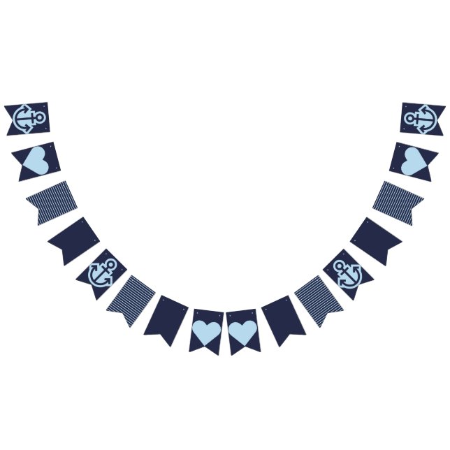 Bandeirinha Marinho náutico e rebordo branco (Todos)