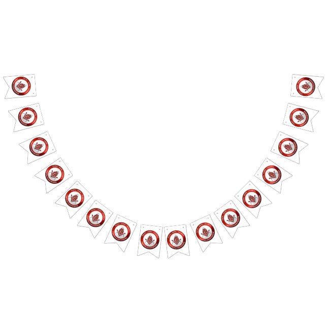 Bandeirinha Masonic Bunting Banner Red (Todos)