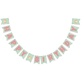 Bandeirinha Matcha Strawberry Sandwich Feliz Aniversário