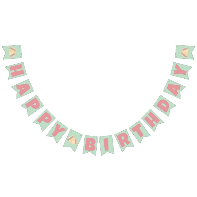 Bandeirinha Matcha Strawberry Sandwich Feliz Aniversário (Todos)