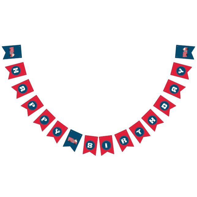 Bandeirinha Material de Aniversário de Bombeiros Vermelhos (Todos)