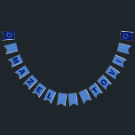 Bandeirinha Mazel Tov Bar Mitzvah Partido Judeu<br><div class="desc">Decoração da bandeira de Mazel Tov em azul para um Bat ou Bar Mitzvah. Esta bela faixa de celebrações judaicas mostra a Estrela de David em qualquer canto.</div>