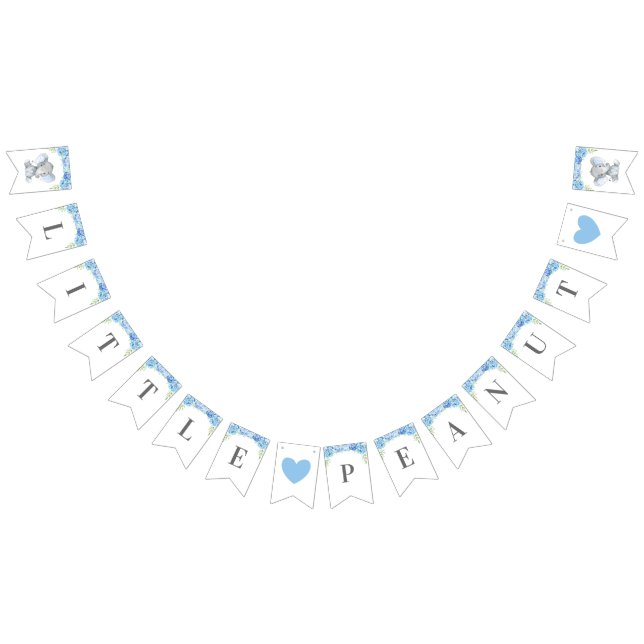 Bandeirinha Menino Amendoim Azul Elefante Chuveiro Sprinkle (Todos)