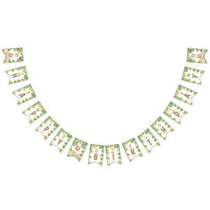 Bandeirinha Meninos Safari Animais Dois segundos aniversários 