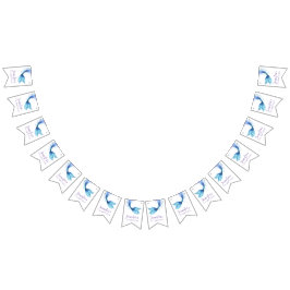 Bandeirinha Mermaid Tail Birthday, sob o Mar de Tom Roxo