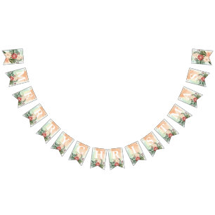 Bandeirinha MERRY CHRISTMAS   Poinsettia Splendor