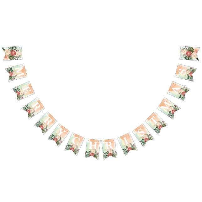 Bandeirinha MERRY CHRISTMAS | Poinsettia Splendor (Todos)