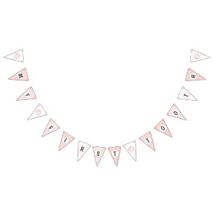 Bandeirinha Meus Sinalizadores de Bunting Rosa de Decoração