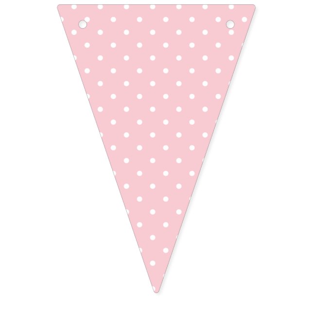 Bandeirinha Micro Bolinhas Branco - Rosa (Primeira Bandeira)