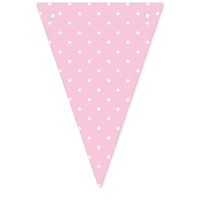 Bandeirinha Micro Bolinhas Branco - Rosa Claro (Primeira Bandeira)