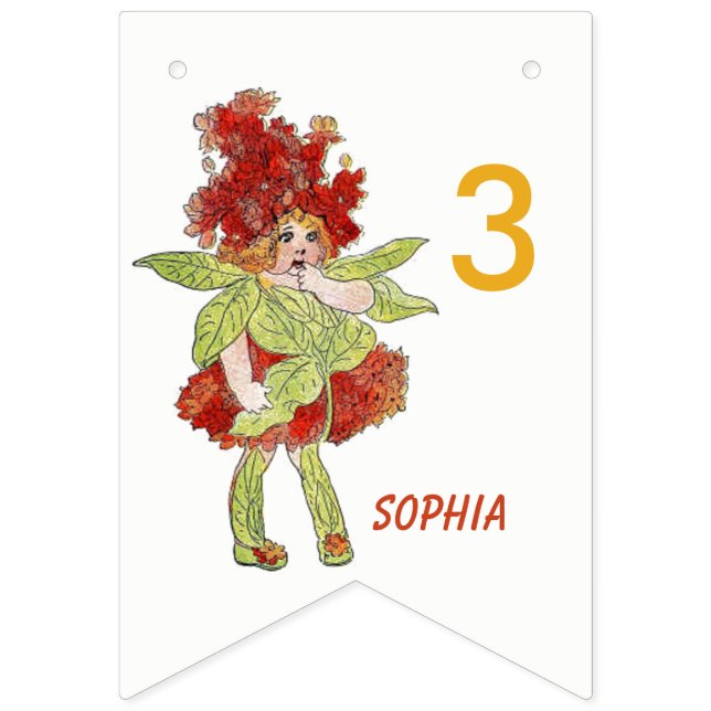 Bandeirinha Milkweet Flower Child Floral Funny Girl (Primeira Bandeira)