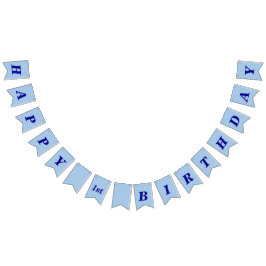Bandeirinha Minimalist Light Blue Kids Birthday Bunting Banner