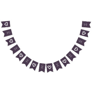 Bandeirinha Minimalista natural orgânico casamento Roxo EDITÁV