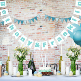 Bandeirinha Mint Personalizado ou Qualquer Casamento de Cores 