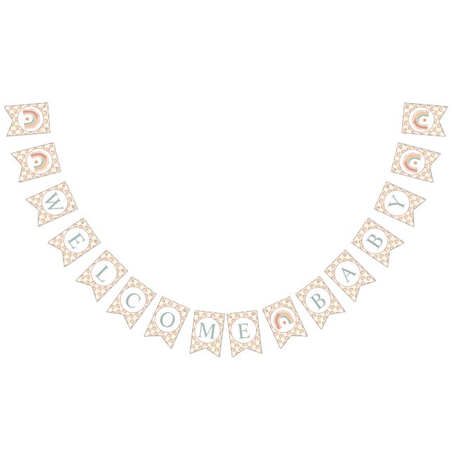 Bandeirinha Modern Boho Rainbow Welcome Baby Bunting - Waterco (Todos)