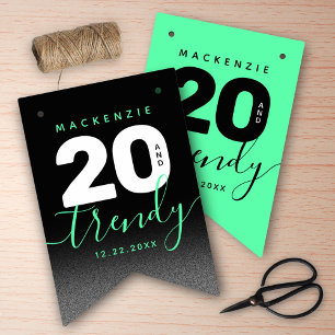 Bandeirinha Modern Girly Mint Green 20 e Trendy
