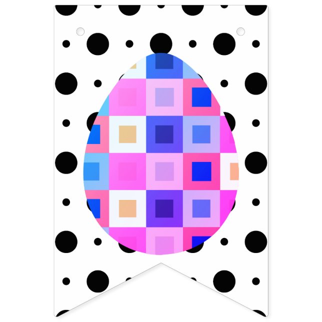 Bandeirinha Modern Mod Pop Art Geometric Easter Bunting Banner (Primeira Bandeira)