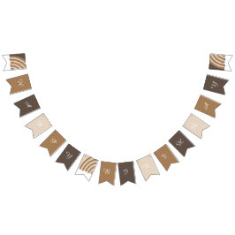 Bandeirinha Modern Ranbows Earthy Tones Feliz Aniversário  