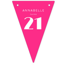 Bandeirinha Moderno 21 ruas 21 Festas de aniversário Rosa Quen