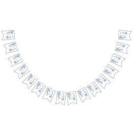 Bandeirinha Monograma de fita Rosa azul