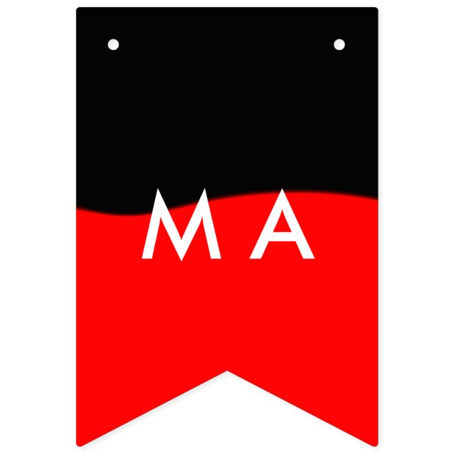 Bandeirinha Monograma simples adicione a letra do seu nome hom (Primeira Bandeira)