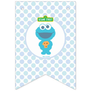 Bandeirinha Monstro de cookies Primeiro aniversário do beb