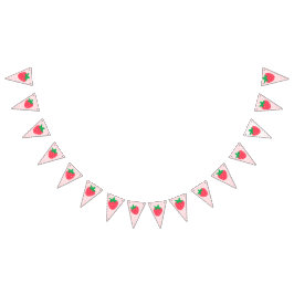 Bandeirinha Morango Rosa Grafo Berry Primeiro Aniversário de 1