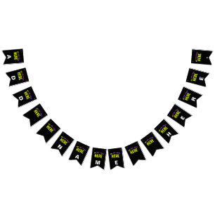 BANDEIRINHA NA MODA MODERNO PERSONALIZÁVEL NEGRO VERIFICADO CO