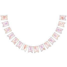 Bandeirinha Namorado das moças de aquarela cor-de-rosa-rosa